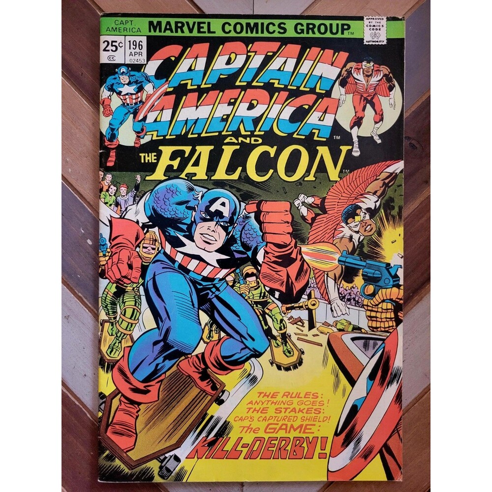 Captain America #196 (1976) Jack Kirby Story & Art! Falcon "Kill-Derby" (5.0)